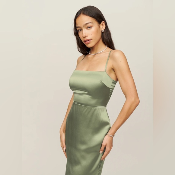 Reformation Oaklie Silk Slip Midi Dress - Picture 2 of 11